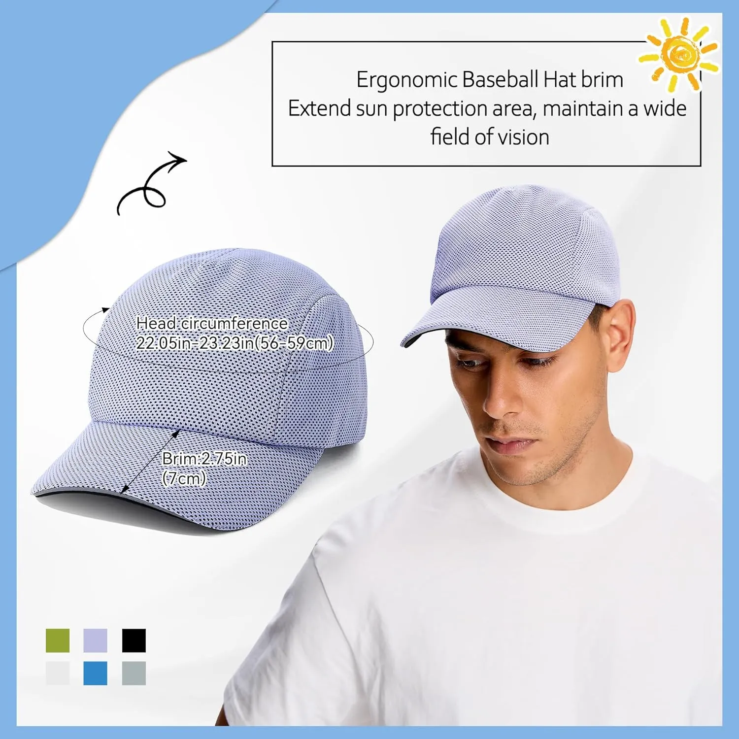 Zando Womens Hats Baseball Caps - Reflective, Mesh, Quick Dry, Soft, Breathable, Lightweight - Running, Tennis, Golf, Sport